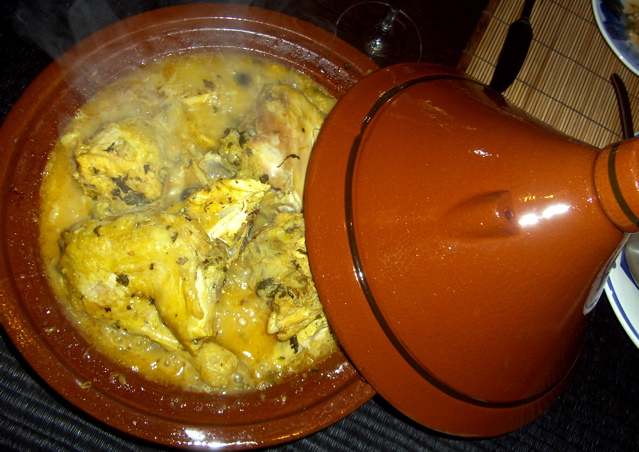 Tagine marroquí de pollo y albaricoques